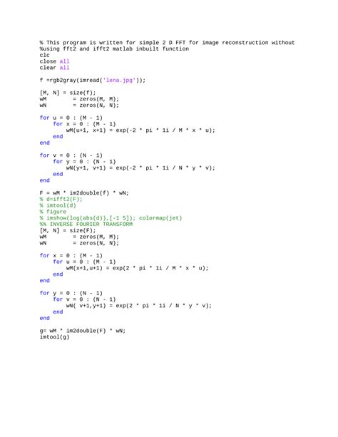 Here is my code I know I have. . Fourier transform matlab code without fft